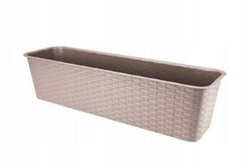 Balkono dėžė iš smėlio spalvos rotango 60 cm, 60 cm