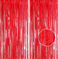 2 blizgučių užuolaidų rinkinys, raudona, 1m x 2.5m