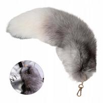 Pūkuotas raktų pakabukas, 45 cm, unisex, juodas ir baltas