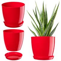 Vazonas su stovu Plastikinis dangtelis Vazonas 16cm Raudonos Kadax Gėlės