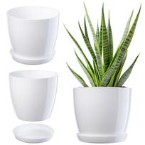 Vazonas su stovu Plastikinis dangtelis Vazonas 20cm Baltas Kadax gėlėms
