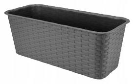 Balkono dėžė iš grafito rotango 40 cm, 40x15x17 cm