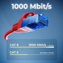 Deleycon Cat6 Ethernet tinklo kabelis, 25m, raudonas