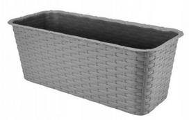 Balkono dėžė iš pilko rotango 40 cm, 40x15x17cm