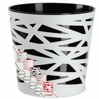Vazonas Gėlių vazonas plastikinis dangčio įdėklas gėlėms augalams 19 cm juodas