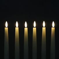 Led kūginės žvakės su laikmačiu, 6 vnt., 29 cm, dramblio kaulo spalvos