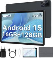 2025 Planšetinis kompiuteris 11 colių Android 14 | Dual 4G SIM 5G WiFi, 16GB RAM + 128GB ROM/1TB TF | Planšetinis kompiuteris su apsauginiu dėklu | Aštuonių branduolių žaidimų planšetiniai kompiuteriai | 13MP + 8MP | 7000mAh | 1280 x 800 | BT 5.0 | GMS |