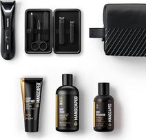MANSCAPED® "The Premier Package 5.0 ULTRA", į kurį įeina "The Lawn Mower® 5.0 ULTRA" intymių ir kūno plaukelių kirpimo mašinėlė vyrams, žirklės 3.0, rutulinis dezodorantas "Crop Preserver®", dušo želė, "Crop Soother™", "Shed 2.0