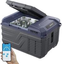 VEVOR 12V automobilinis šaldytuvas, nešiojamasis 9 l vienos zonos šaldiklis, reguliuojamas diapazonas nuo -20 ~ 20 ℃, 12/24 V nuolatinės srovės / 100-240 V kintamosios srovės kompresoriaus šaldiklis lauke, stovyklavietėje, kemperyje