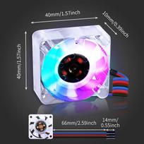 Procesoriaus aušintuvas Rgb Pwm Ventiliatorius Raspberry Pi 4, 5v, 40x40x10mm