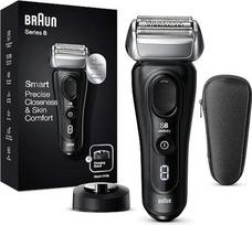 "Braun Series 8" vyriškas skustuvas su 3+1 skutimosi galvute, elektrinis skustuvas ir trimeris tiksliam skutimui, "Sonic" technologija ir 40° galvutė su kontūro reguliavimu, drėgnas ir sausas, 8410s, juodas