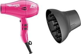 "Parlux Advance Light Ceramic and Ion" plaukų džiovintuvas rožinės spalvos + "Soft Styler" plaukų džiovintuvas "Advance