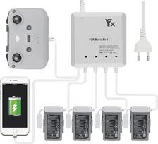 6 in 1 akumuliatoriaus įkroviklis, skirtas DJI Air 2S, Mavic Air 2 dronams, vienu metu įkrauna 4 akumuliatorius ir 2 USB prievadus, lygiagrečios akumuliatorių įkrovimo stoties šakotuvo priedai