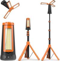 įkraunamas statybinis prožektorius LED su trikoju, reguliuojamas akumuliatoriaus prožektorius, stovyklavimo lempa su nuimamu trikoju, IP66 vandeniui atspari reguliuojama darbo šviesa su 3 LED lempos galvutėmis, skirta stovyklauti ir keliauti