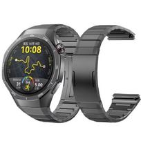 BestAccessories, titano dirželis H. Watch GT 5 Pro 46 mm laikrodžiui, pilkos spalvos