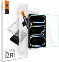 "Spigen Glas.tR EZ Fit" apsauginis stiklas, suderinamas su "iPad Pro" 11 colių (M5, 2025) 8 kartos / (M4, 2024) 7 kartos, atsparus įbrėžimams, įskaitant montavimo rinkinį, krištolo skaidrumo, 9H kietumo