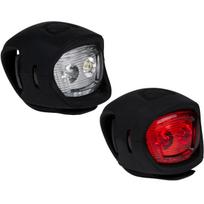 Silikono Led Dviračių žibintų Rinkinys Priekinis Ir Galinis Juodas Dunlop