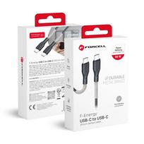 USB C į USB C laidas Forcell F-Energy QC4.0 PD 5A 66W Anglies 1 m CB-02C juodas