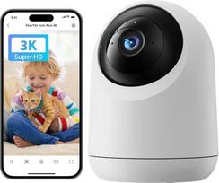 "SwitchBot" apsaugos kamera namams 5 MP - pasukama/pakreipiama kamera 3K Super HD, 2,4 GHz "WiFi", skirta kūdikių stebėjimo/gyvūnų kamerai, 360° judesio sekimas, žmogaus/gyvūno dirbtinis intelektas, privatus režimas, spalvotas naktinis vaizdas, "Alexa