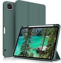 aoub dėklas "iPad Pro 11 4th/3rd/2nd Generation 2022/2021/2020", dėklas "iPad Pro 11" su pieštuko laikikliu, galima įkrauti "Pencil 2", minkštas silikoninis dėklas, automatinis miegas / pabudimas, žalias