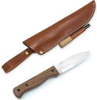 BPSKNIVES B1 CSHF - "Bushcraft" fiksuotas peilis su odiniu dėklu ir ugniniu plienu - stovyklavimo peilis - lauko anglies plieno peilis - rankų darbo stovyklos peilis