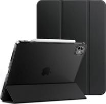 JETech dėklas "iPad Pro" 13 colių M4 (2024), plonas stovas, kieta nugarėlė, išmanusis dangtelis su automatinio budėjimo/užmigimo funkcija (juodas)