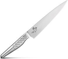 KAI Seki Seki Magoroku Shoso virtuvinis peilis 15,0 cm ilgio ašmenimis - 5CR15MoV nerūdijantis plienas 56 (±1) HRC - išgaubtas šlifavimas - 18-8 nerūdijančio plieno rankena su deimantiniu raštu - virtuvinis peilis - pagamintas Japonijoje
