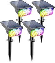 Saulės sodo prožektorius, 20 LED RGB saulės šviesos sodo saulės lempa, saulės prožektorius lauke, IP65 atsparus vandeniui, spalvą keičiantis lauko sieninis apšvietimas, sodo apšvietimas, skirtas terasai, keliui, kiemui
