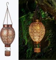 Saulės žibintai, skirti naudoti lauke, IP65 vandeniui atsparus metalinis saulės žibintas, skirtas kabinti lauke, rytietiški saulės žibintai lauke, sode, balkone, terasoje, vejoje, dovanose (karšto oro balionas)