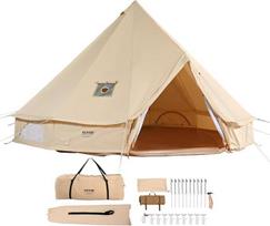 VEVOR Bell Tent 3-7 m jurtos palapinė, tinkama 6-12 žmonių TC medvilnės ir tvirtų geležinių stulpų su PVC paklode Stovyklavietė