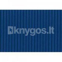 Gofruotas kartonas 50x70cm Folia tams.mėlynas