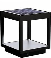"Beneito Faure Visor" saulės lauko žibintas IP65 - saulės energijos LED aliuminio stalinis šviestuvas su integruotu skydeliu 3,5 W 120° šviesos srautas 460 liumenų (juodas)
