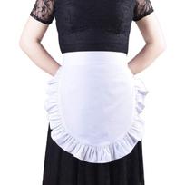 Moteriška pusiau juosmens gaminimo virtuvės prijuostė trumpa Lolita tarnaitės seksuali nėriniuota juoda balta su krūtinėle grožio gėlė kavinės prijuostė namų darbams one size