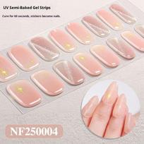 New Glitter Cat Eye Semi-cured Gel Nail Stickers Gradient Leopard Print Gel Nail Art Stickers NF250004
