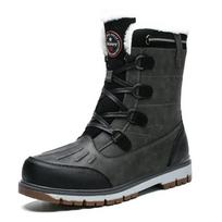 Fashion Men's Winter Boots Warm Fur High-top Snow Boots Men Waterproof Leather Platform Boots Outdoor Non-slip Men Winter Shoes 38