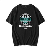 2025 Men's Summer English Bianchi letter printed short-sleeved 100% pure cotton T-shirt y2k fashion top S