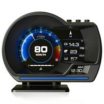 GIGC Automobilio Head-Up ekranas, Spidometras, Tachometras, GPS+OBD2 režimo multimetras, Gedimų diagnostika ir įspėjimo funkcija juoda