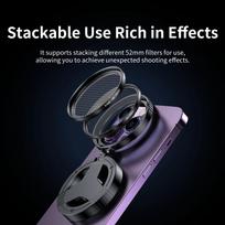 52mm CPL poliarizacinis filtras Magnetinis laikiklis Išmaniajam telefonui Vloggingo filtro stovas Laikiklis 52mm juoda