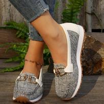 Women's Retro Slip-On Loafer Flats, Comfortable Soft Driving Moccasins, Casual Leather Walking Shoes 36