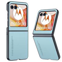 Skirta Motorola Razr 60 Ultra / Razr 50 dėklas prabangus PU odos apsauginis dangtelis Motorola Moto Razr 50 Ultra Funda Capa for Razr 60 Ultra šviesiai mėlyna spalva