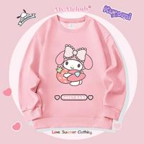 Mergaitei apvalios apykaklės džemperis My Melody Sario Mielas gobtuvas Drabužiai Kawaii Mergaitėms Kuromi Džemperis Pavasario Rudens Džemperis Vaikiški Viršutiniai Drabužiai 100