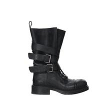 Cowhide version~ genuine leather retro heightening boots belt buckle lace locomotive fried street knight boots thick-soled Martin boots 35 juoda