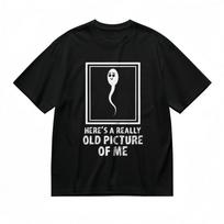 Men's T-shirt With Cute Smiling Sperm Graphic Unisex 100% Black Cotton Tops USA S