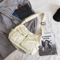 Single Shoulder Crossbody Bag Male/female Canvas Bag Student Class Bag Large Capacity Leisure Bag KTY one Size balta