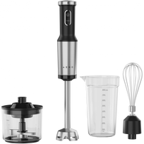 AENO Hand Blender, 1200W in Box, Black, Tiger Teeth Cutter, Whisk, Food Processor, Cup