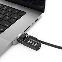 Compulocks Ledge Lock Adapter for MacBook Pro 16 M1, M2  AND  M3 with Combination Cable Lock, Silver