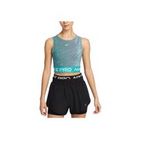 Nike Dri-Fit Pro Quick-Dry Printed Training Tank Top Women Tops Cactus-Green Smoke-Blue White HQ5684-345 L