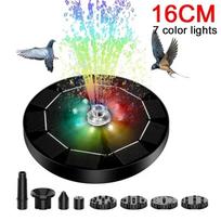 12 Color LED Solar Charging Fountain Pump (1200mAh) - 9 Nozzles, Floating Design for Garden Ponds, Bird Baths, Tanks