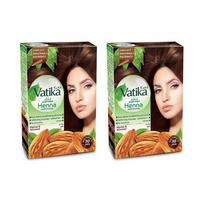 Chna plaukų dažai - Natūraliai rudos spalvos, 2 vnt. pakuotė - Vatika Naturals - Brun Naturel 4 spalva Pack of 2