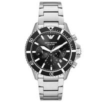 Emporio Armani AR11360 analoginis juodas vyriškas laikrodis sidabras